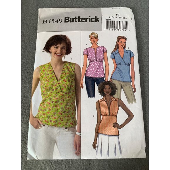 Butterick B4549 Shirt Sewing Pattern Size 16 18 20 22 2005 uncut - Picture 1 of 3